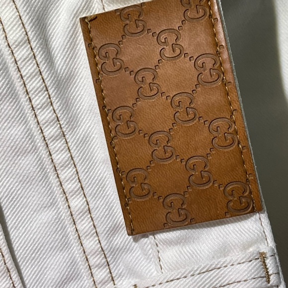 Gucci crop pants cream with tan stitch - Picture 7 of 10